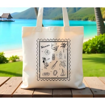 Hawaii Stamp Tote Bag: Wedding Welcome Gift