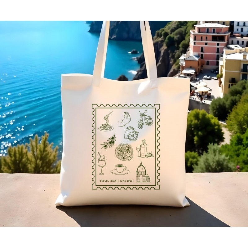 Italy Stamp Tote | Italy Welcome Bag | Italy Wedding Favor | Wedding Guest Favors Italy Stamp Tote | Italy Welcome Bag | Italy Wedding Favor | Wedding Guest Favors
