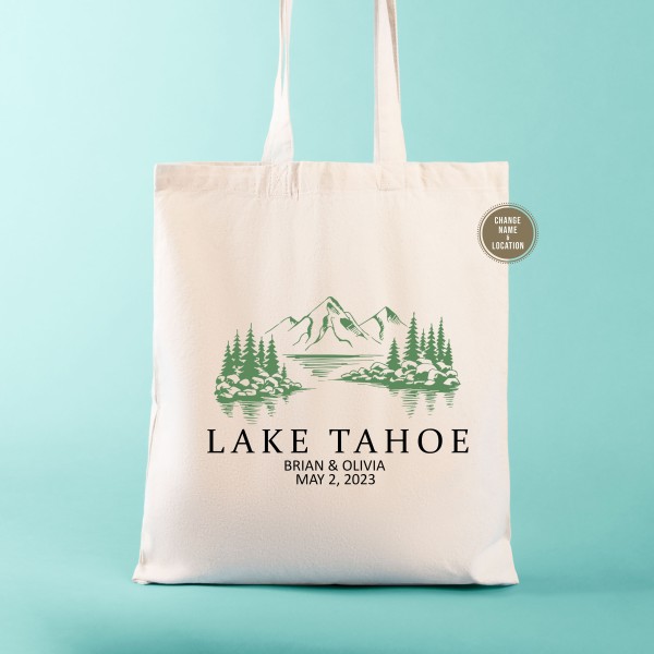 Lake Tahoe Welcome Tote | Mountain Favor Bags | Lake Wedding Tote Bags | Altitude Kit Lake Tahoe Welcome Tote | Mountain Favor Bags | Lake Wedding Tote Bags | Altitude Kit