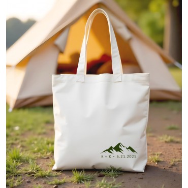 Minimal Mountain Welcome Tote | Mountain Wedding Welcome Tote