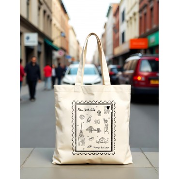 New York Stamp Tote: Custom Bachelorette Party Favor