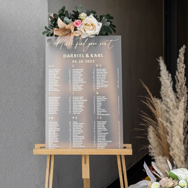 Wedding Seating Plan | Acrylic wedding sign | custom seating chart | wedding seating sign