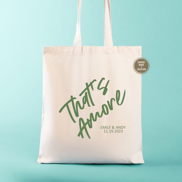 Italy Destination Wedding Welcome Tote Bags | That's Amore | Bridesmaid Gift Bags
