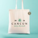 Mexico Destination Wedding Welcome Tote Bags | Cancun Palm Tree Totes