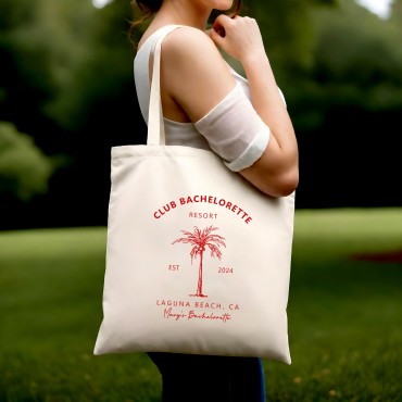 Club Bachelorette Palm Tree Tote | Beach Bachelorette | Custom Tote Bag