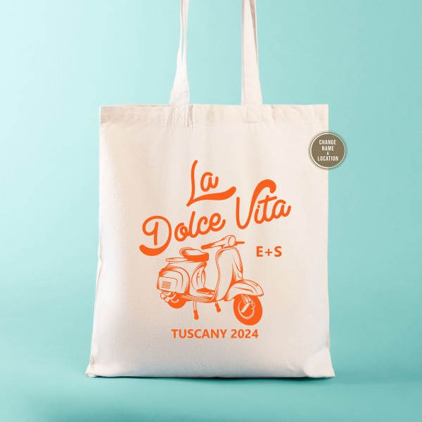 Italy Destination Wedding Welcome Tote Bags | La Dolce Vita