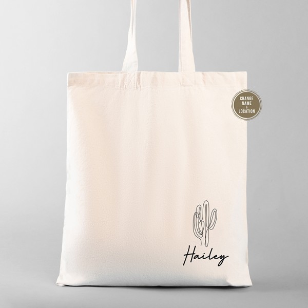 Cactus Name Tote | Bachelorette Gift Bag |Disco Bachelorette Bridesmaid Tote | Scottsdale Bachelorette Party