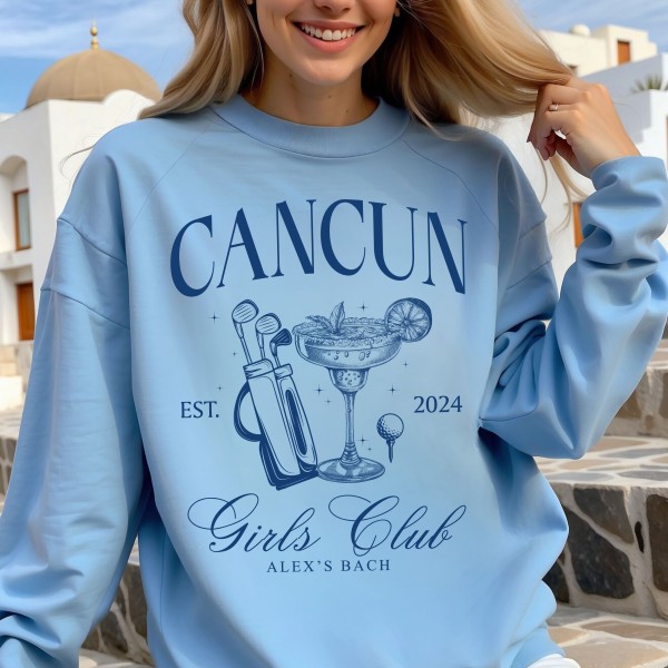 Personalized Cancun Bridesmaid Shirts | Mexico Bachelorette Sweatshirts | Bridal Party Gifts | Last Swing Tee