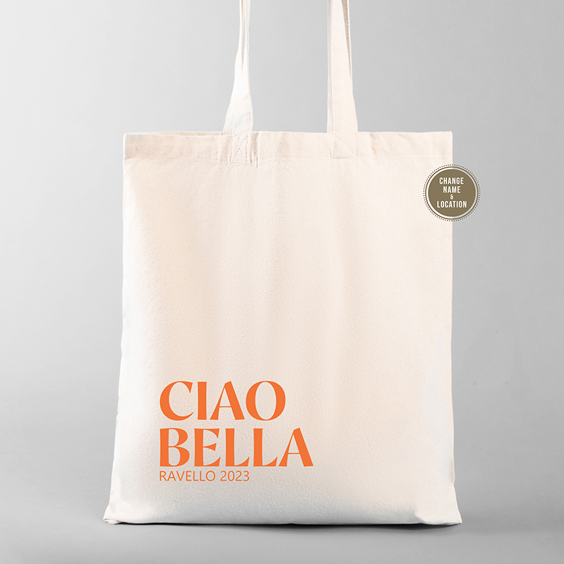 Italy Destination Wedding Welcome Tote Bags | Ciao Bella Tote Italy Destination Wedding Welcome Tote Bags | Ciao Bella Tote
