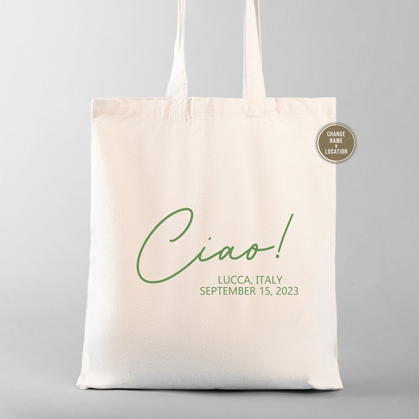 Italy Destination Wedding Welcome Tote Bags | Ciao Tote
