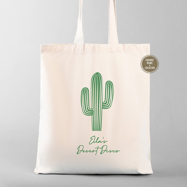 Scottsdale Bachelorette Cactus Totes | Bachelorette Gift Bags | Cactus Tote Bags | Desert Bachelorette | Desert Disco 