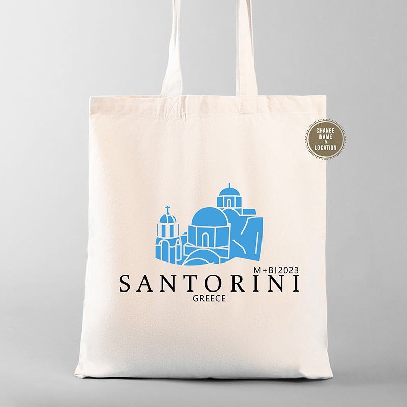 Greece Wedding Welcome Bags | Greece Destination Wedding Tote | Custom Wedding Tote Greece Wedding Welcome Bags | Greece Destination Wedding Tote | Custom Wedding Tote