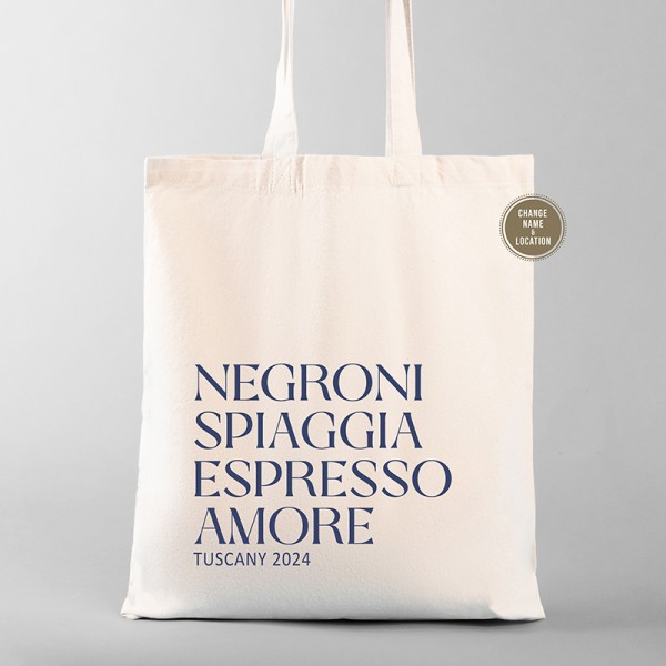 Italy Wedding Welcome Tote Bags | Destination Wedding Tote | Italian Wedding | Vacation Tote 