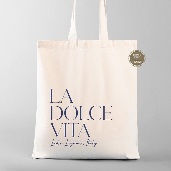 Italian Wedding Tote Bag | La Dolce Vita Tote Bag | Destination Wedding Welcome Tote