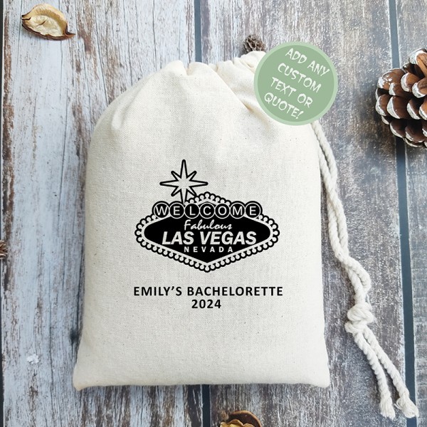 Las Vegas Bachelorette Favor | Hangover Kit Bags | Custom Drawstring Bags | Wedding Favor Bag