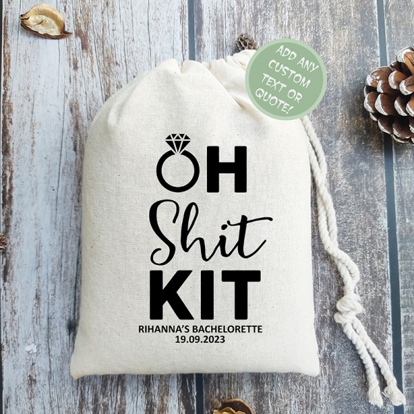 Oh Shit Kit | Personalized Party Favor | Bachelorette Party Favors | Hangover Kit Bags