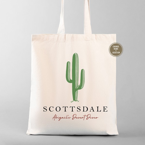 Scottsdale Bachelorette Party Cactus Totes | Bachelorette Gift Bags | Cactus Tote Bags | Desert Disco 