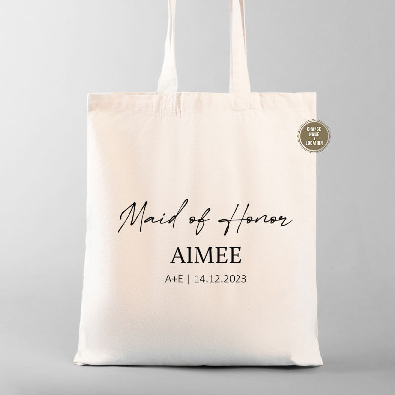 Maid of Honor Tote Bag | script tote | Wedding Welcome Bag | Bridesmaid Gifts Maid of Honor Tote Bag | script tote | Wedding Welcome Bag | Bridesmaid Gifts
