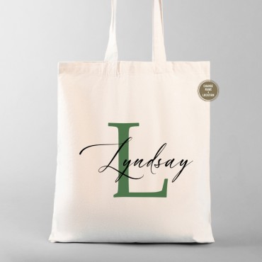 Personalized Monogram Tote Bag | Bridesmaid Gift | Name Initial Bag | Wedding Gift