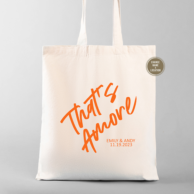 Italy Destination Wedding Welcome Tote Bags | That's Amore Tote Italy Destination Wedding Welcome Tote Bags | That's Amore Tote