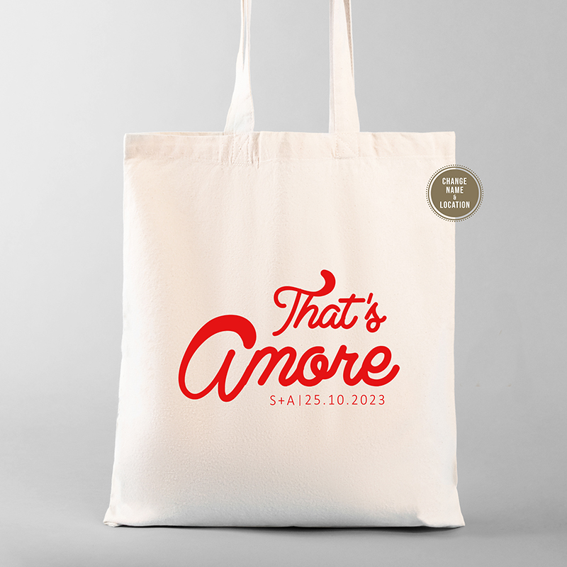 Italy Destination Wedding Welcome Tote Bags | That's Amore Tote | Wedding Welcome Bags For Town Guests Italy Destination Wedding Welcome Tote Bags | That's Amore Tote | Wedding Welcome Bags For Town Guests