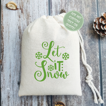 Personalized Christmas Favor Bags | Christmas Gift Bags | Let it Snow Christmas Bag